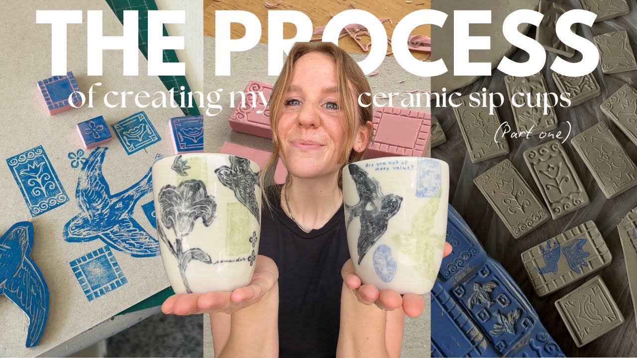My pottery process - making a new batch of to-go cups! Pottery studio vlog part 1 🍵