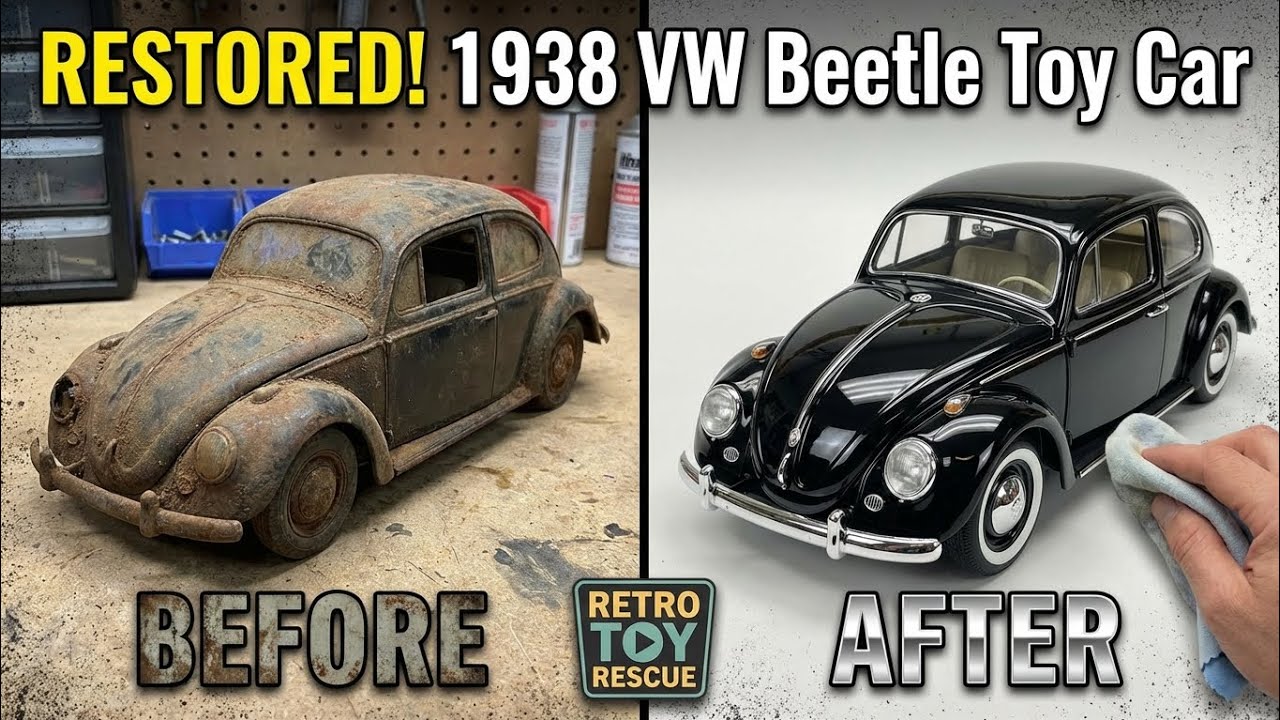 Rusty 1938 VW Beetle Toy Car Full Restoration | ASMR