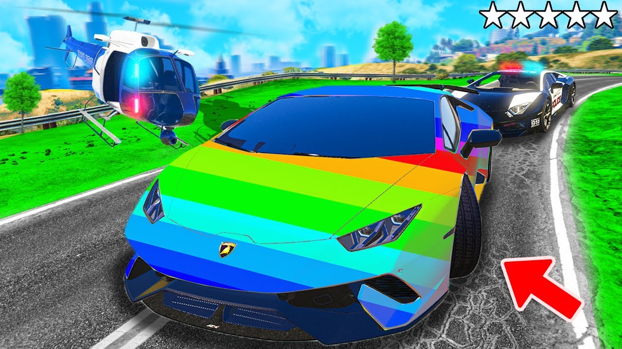 POLIZEI verfolgt REGENBOGEN AUTO in GTA 5! (Polizei vs. Dieb)