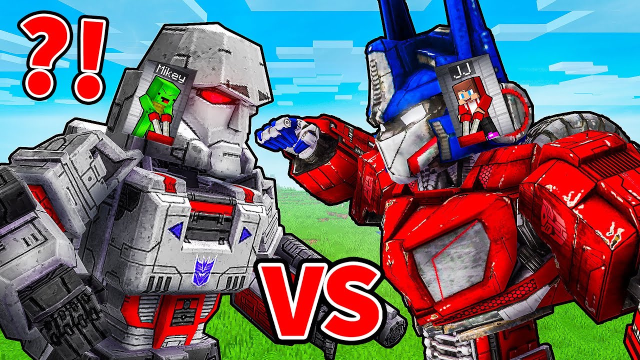 JJ and Mikey: TRANSFORMERS Control Mind Battle in Minecraft - Maizen