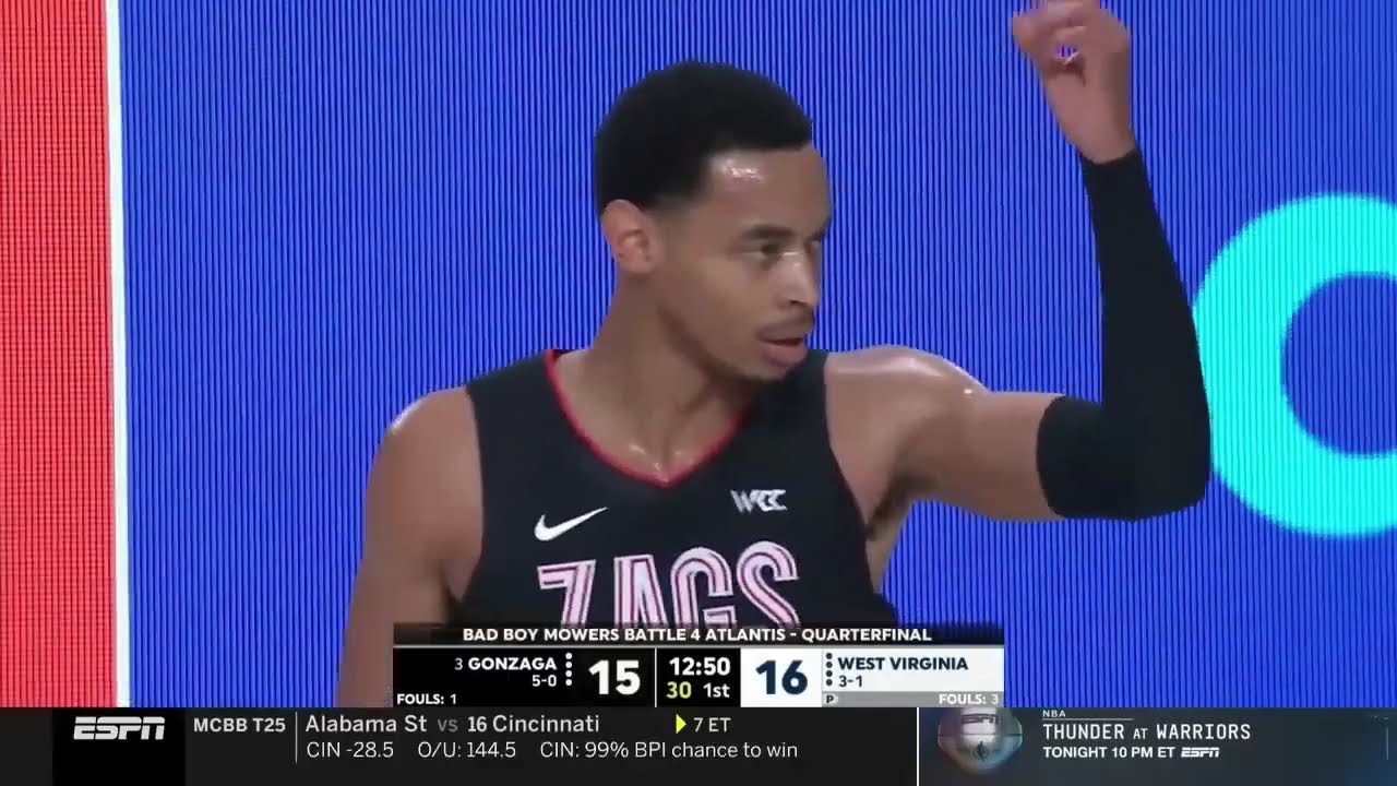 Gonzaga vs West Virginia 11/27/2024 (Battle 4 Atlantis)