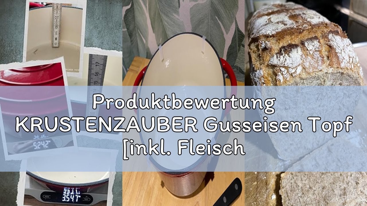 Produktbewertung KRUSTENZAUBER Gusseisen Topf [inkl. Fleischgabel] - 26cm Schmortopf backofengeeigne