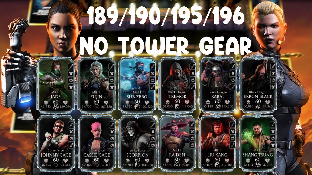 Match 189,190,195 & 196 Action Movie Fatal Tower with Gold Team + Rewards. MK Mobile
