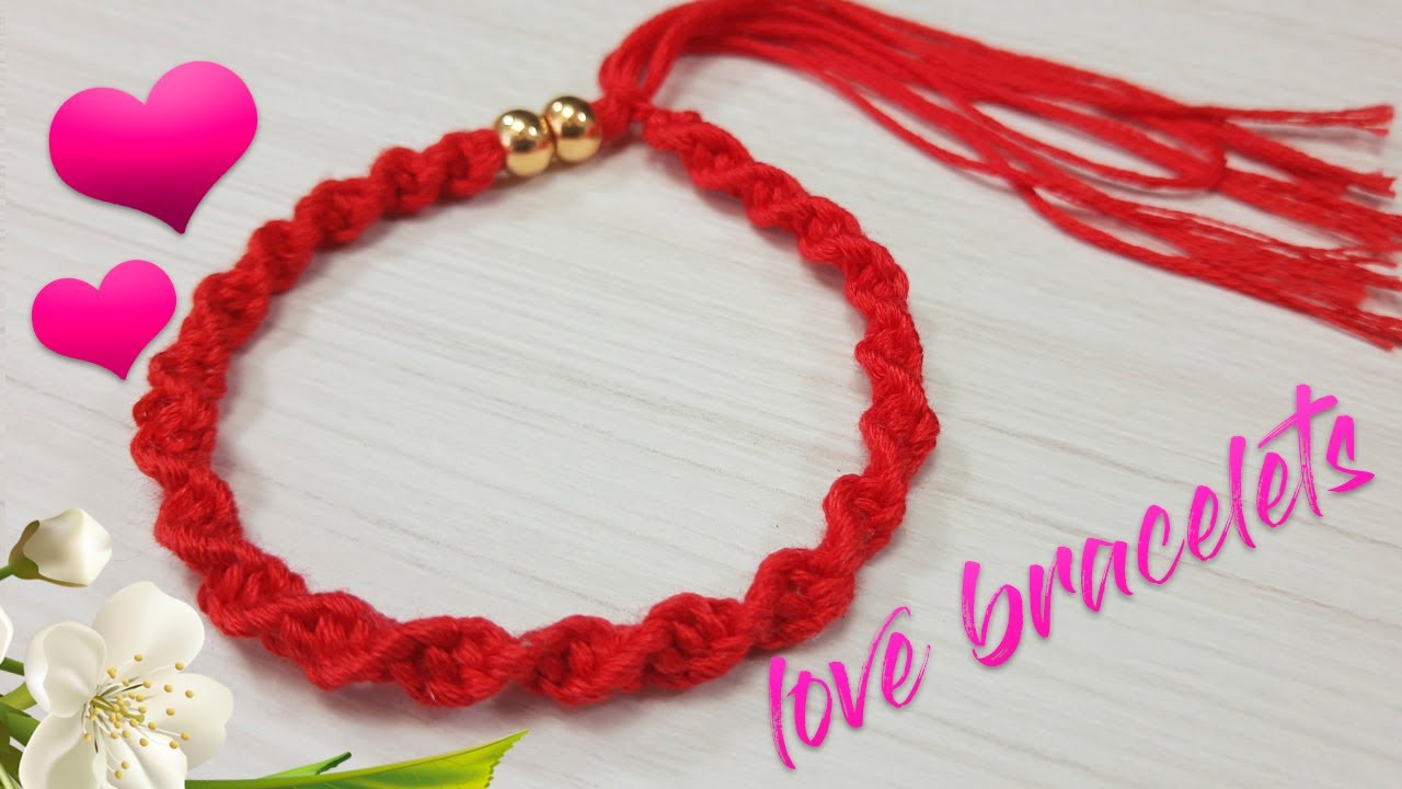 PULSERA EN HILO ROJO  SUPER FÁCIL DE HACER 💘