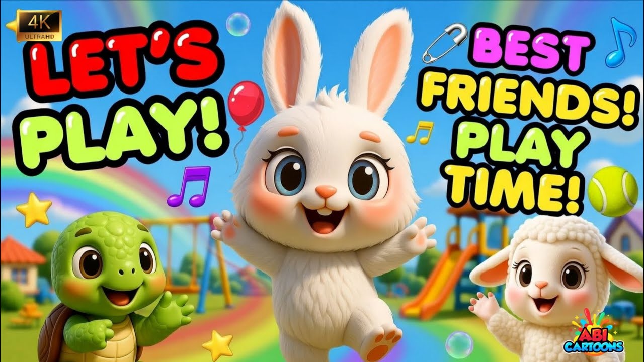 Best Friends Play Together! 🐰🐢🐑 | Toddler Cartoon                     #toddlersongs #kidscartoon 