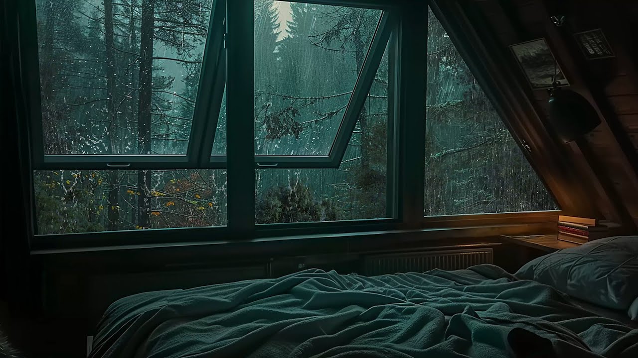 Sleep Better on a Rainy Day with Heavy Rain on Window & Thunder Sounds 🌧️| Relaxing Rain Sounds ASMR