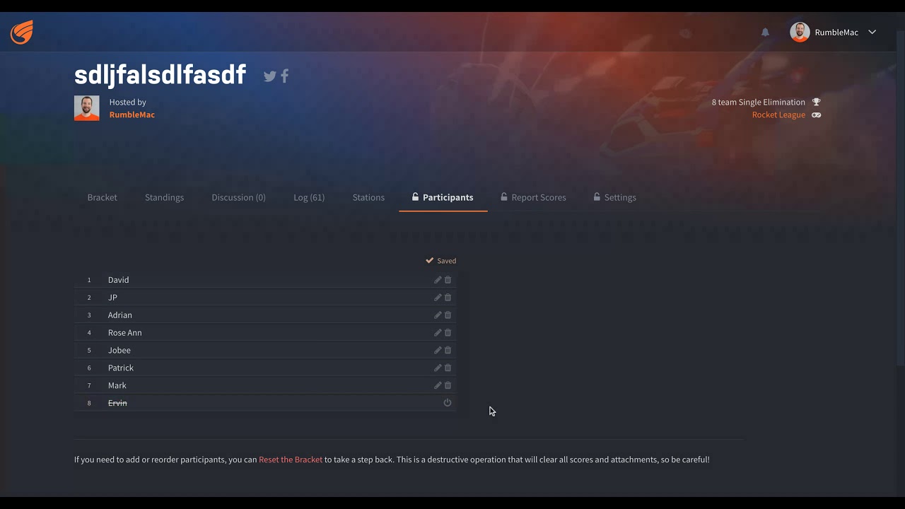 Reporting Forfeits in Challonge