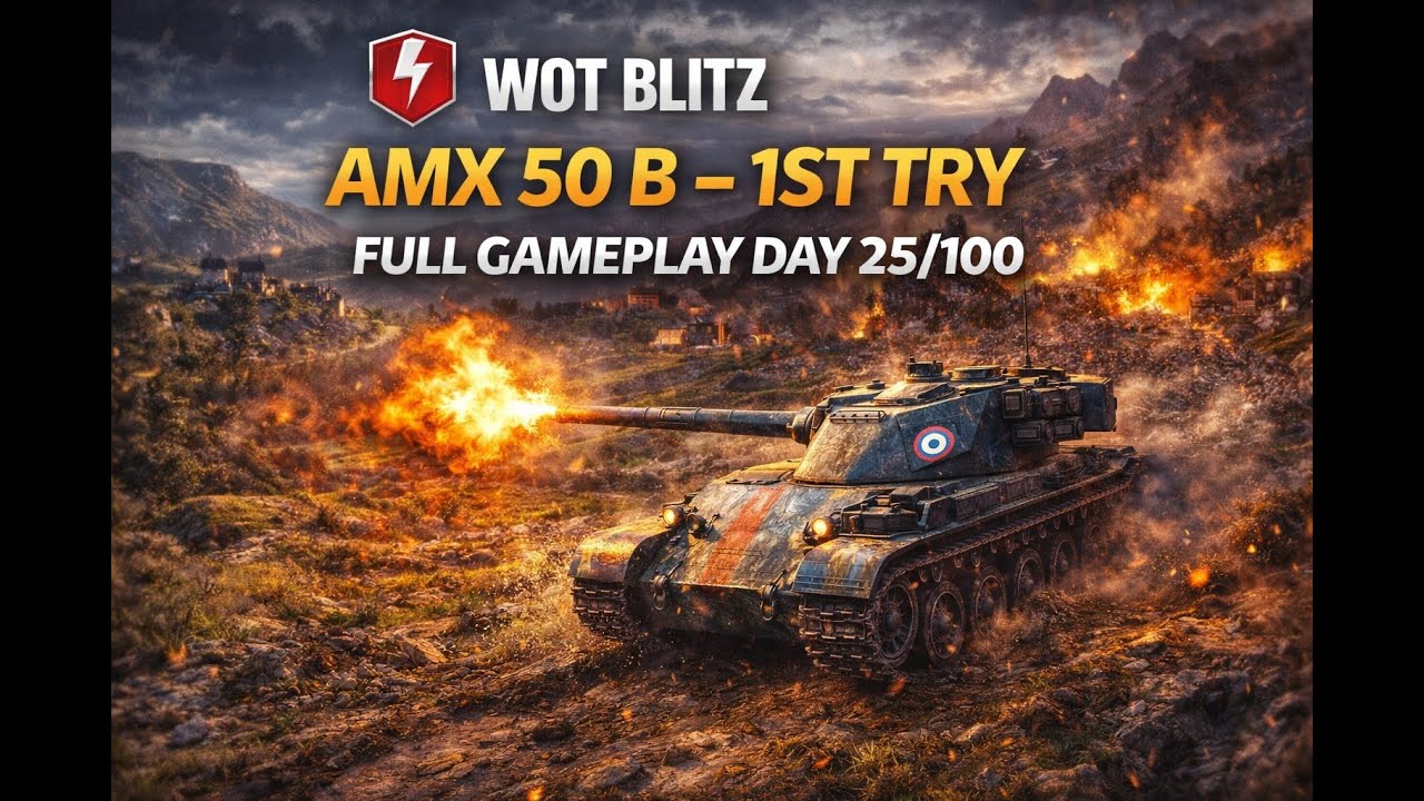 WoT Blitz AMX 50 B – 1st Try | Full Gameplay