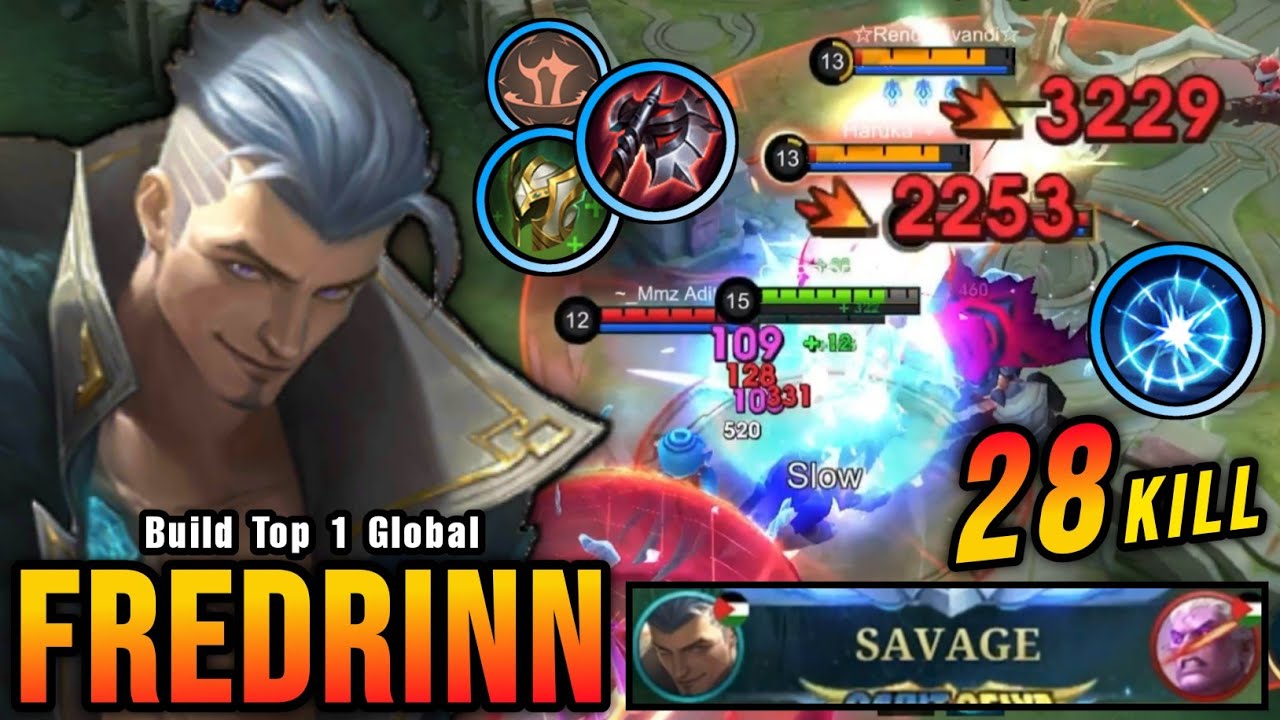 Fredrinn SAVAGE with 28 Kills!! Super Intense Battle!! - Build Top 1 Global Fredrinn ~ MLBB