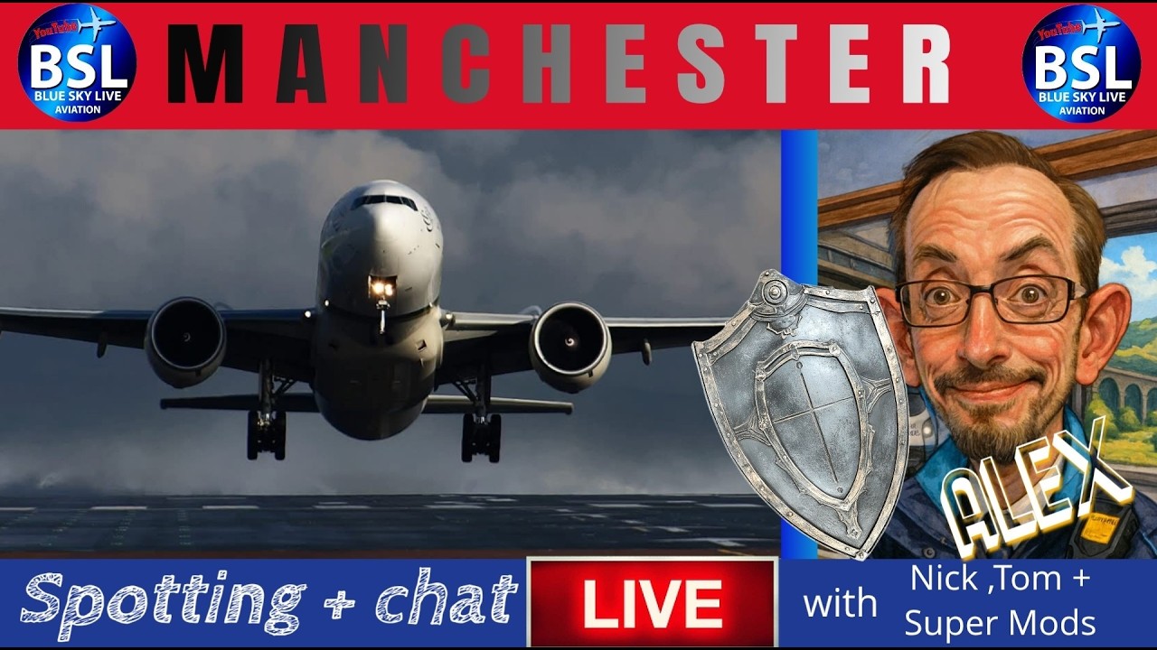 🔴Live (WINDY) - MANCHESTER  AIRPORT - Plane spotting and chat