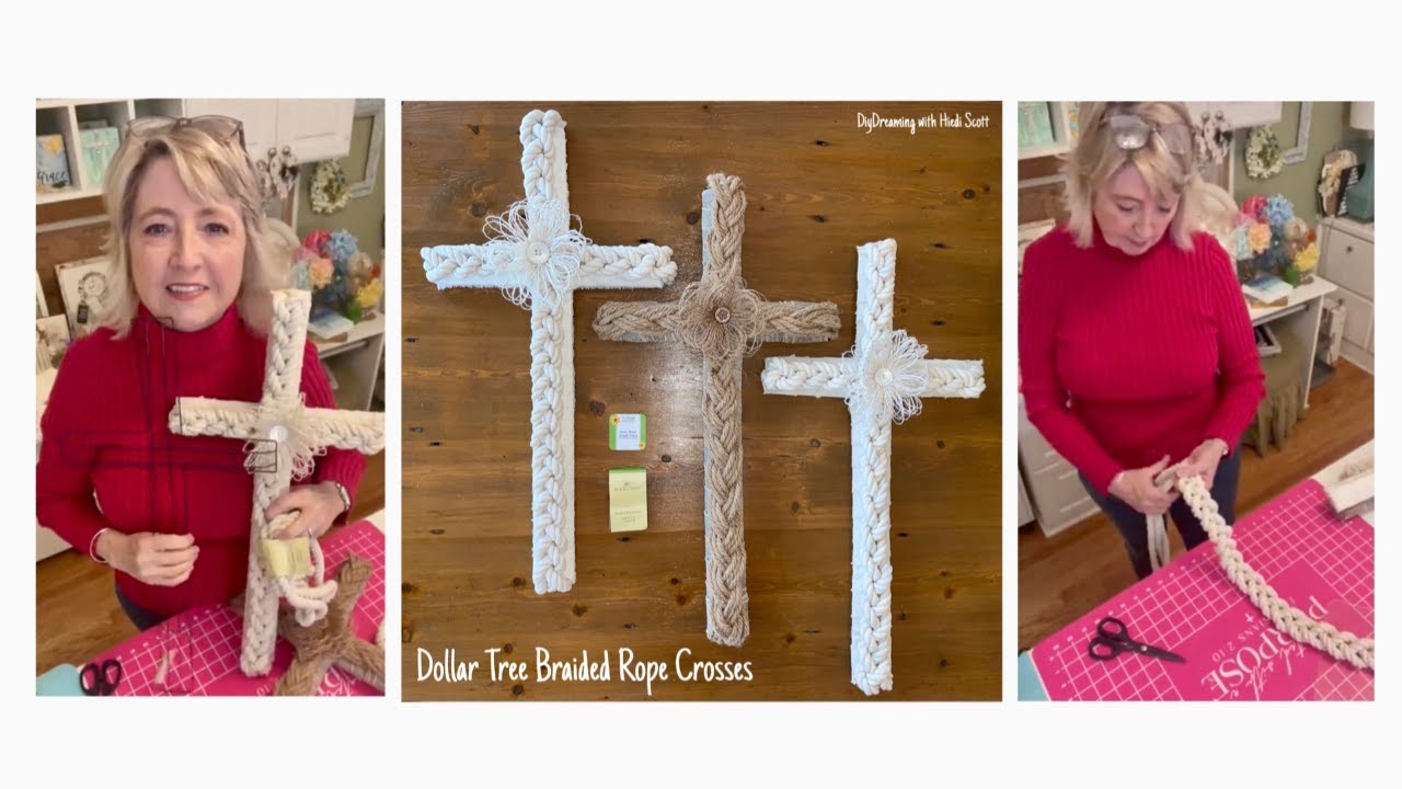 Dollar Tree Braided Rope Cross