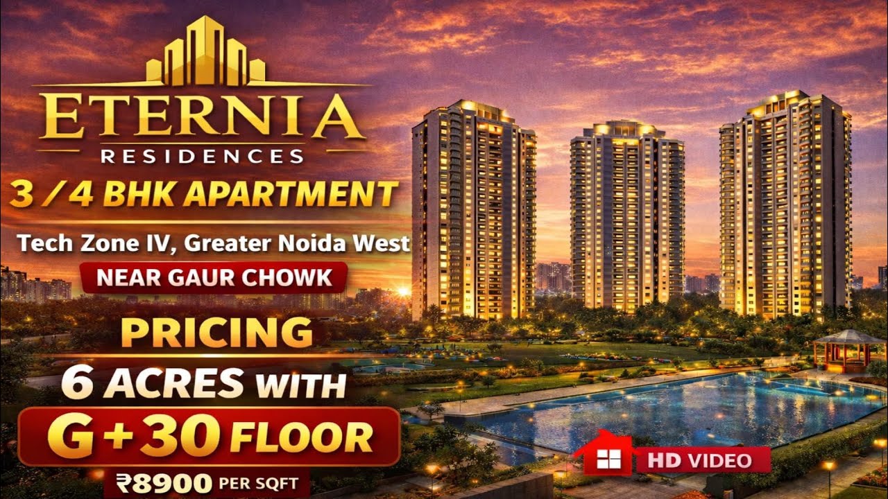 Eternia Residences 3/4 BHK , Luxury Residence Noida Extension , Best Project in GN West