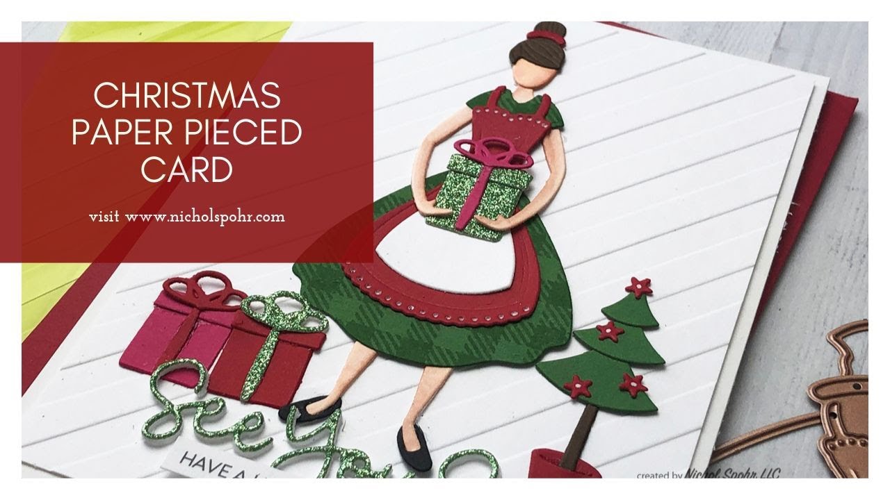 Christmas Paper Pieced Card (Spellbinders October 2019 Small DOM)