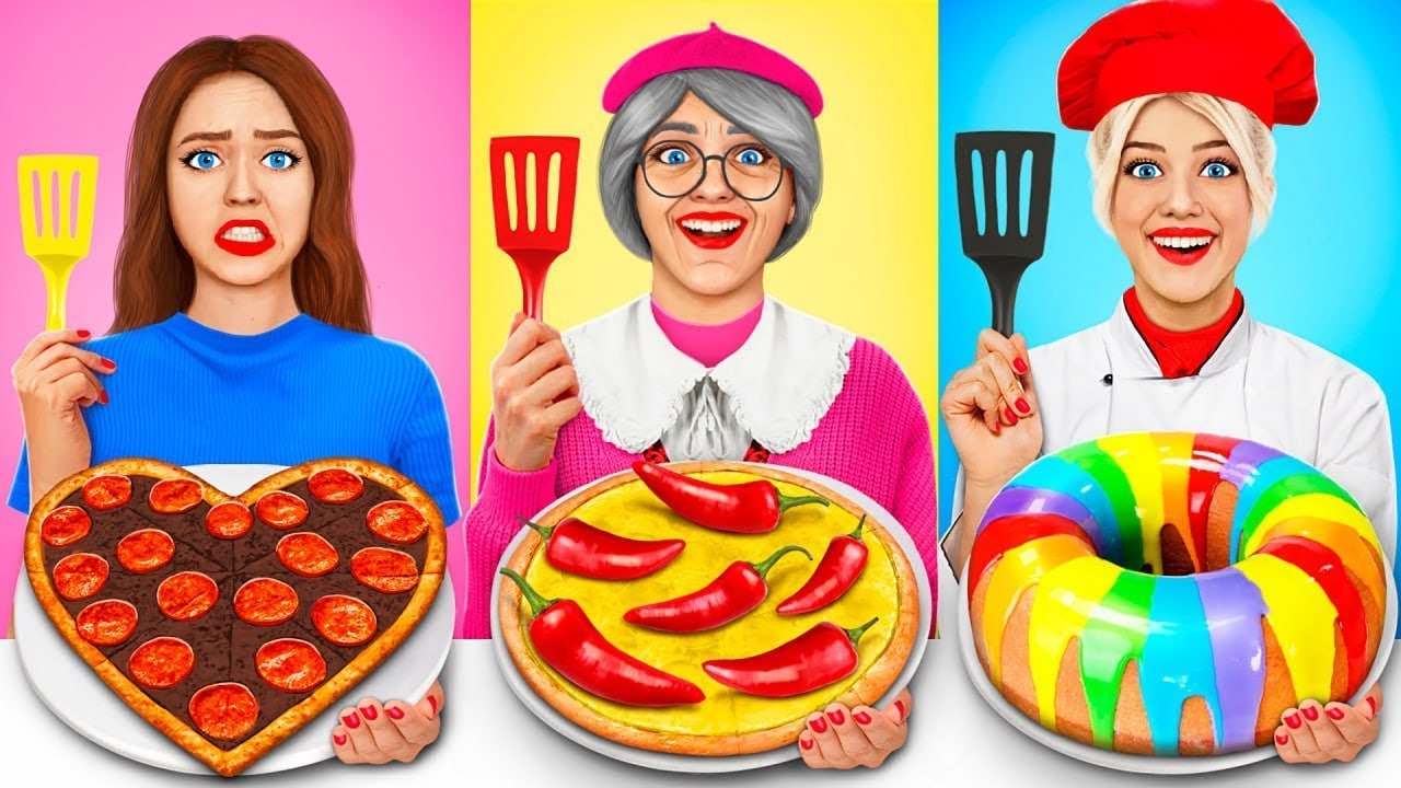 Eu vs A Vovó vs O Chef: Desafio Culinário | Situações Loucas Com Comida por RATATA