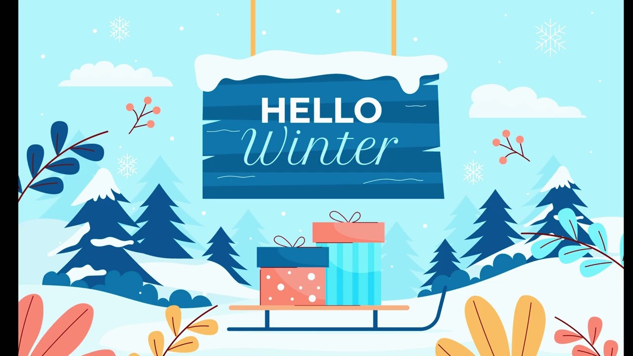 Hello Winter Illustration Wallpaper (1 Hour) | Silent Cozy Seasonal Background | T.V. Wallpaper 