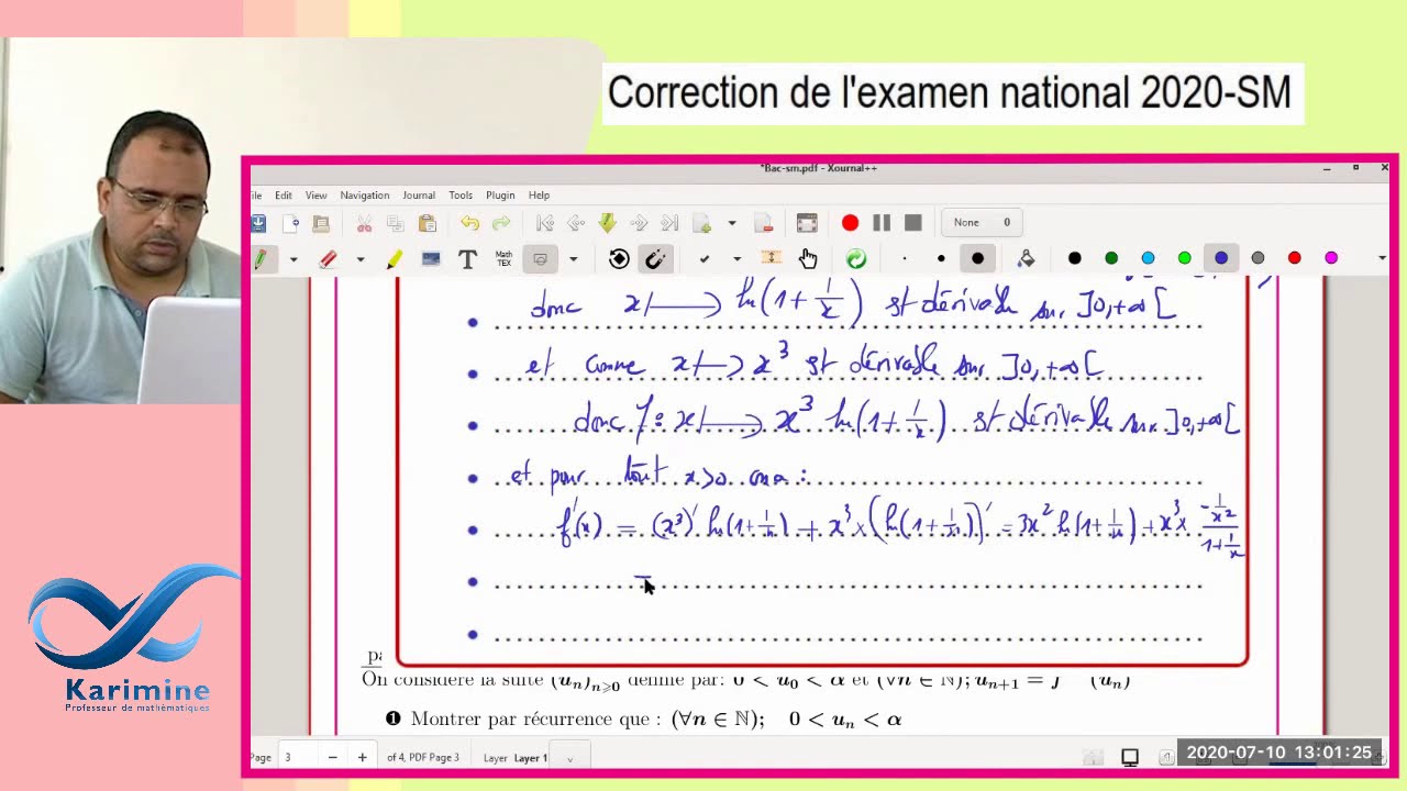Correction de l'examen national 2020 SM P2