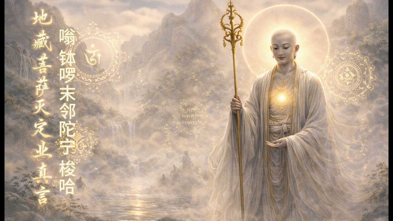 地藏菩萨灭定业真言【嗡 钵啰末邻陀宁 梭哈】 Om · Bo La Mo Lin Tuo Ning · So Ha｜Meditation #mantra #buddhist #meditation