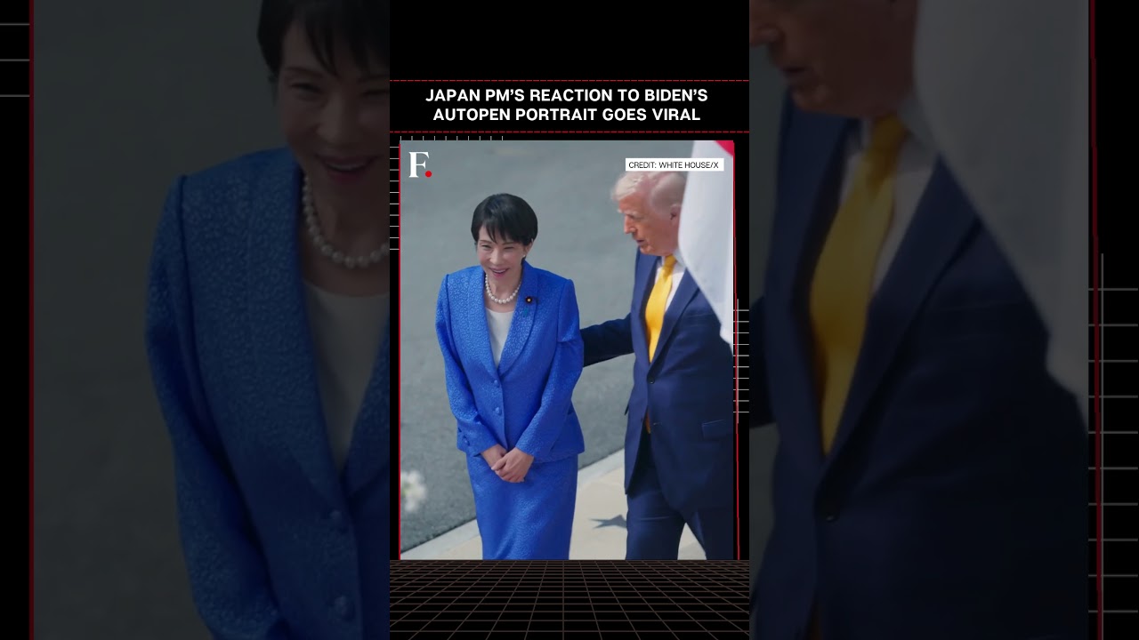 #FirstpostNews: Japan PM Takaichi Reacts as Trump Unveils Biden Portrait | N18G