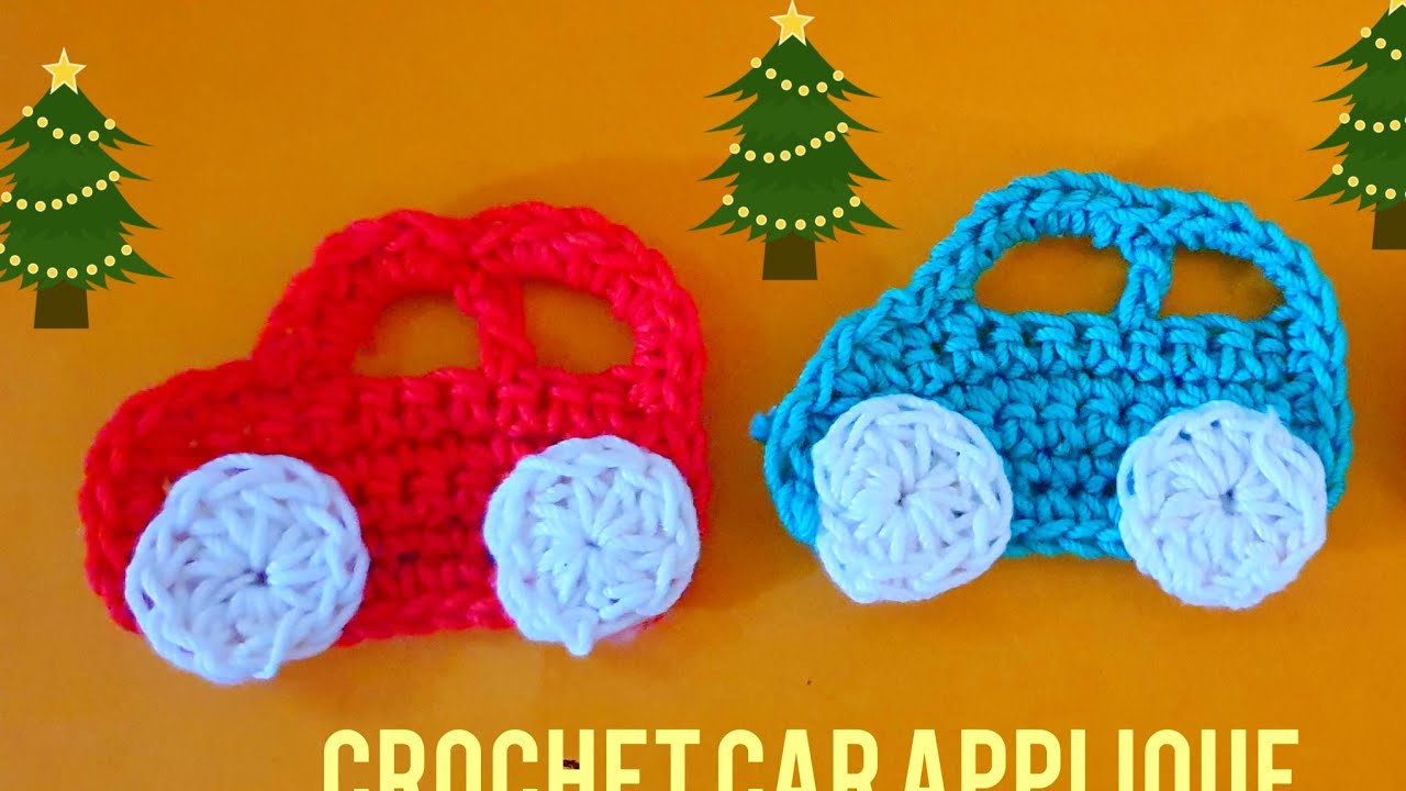 Wow !Crochet Car🧡💛💚 Applique#Craft#easy #simplecrochet#freepattern#handmade #winter #