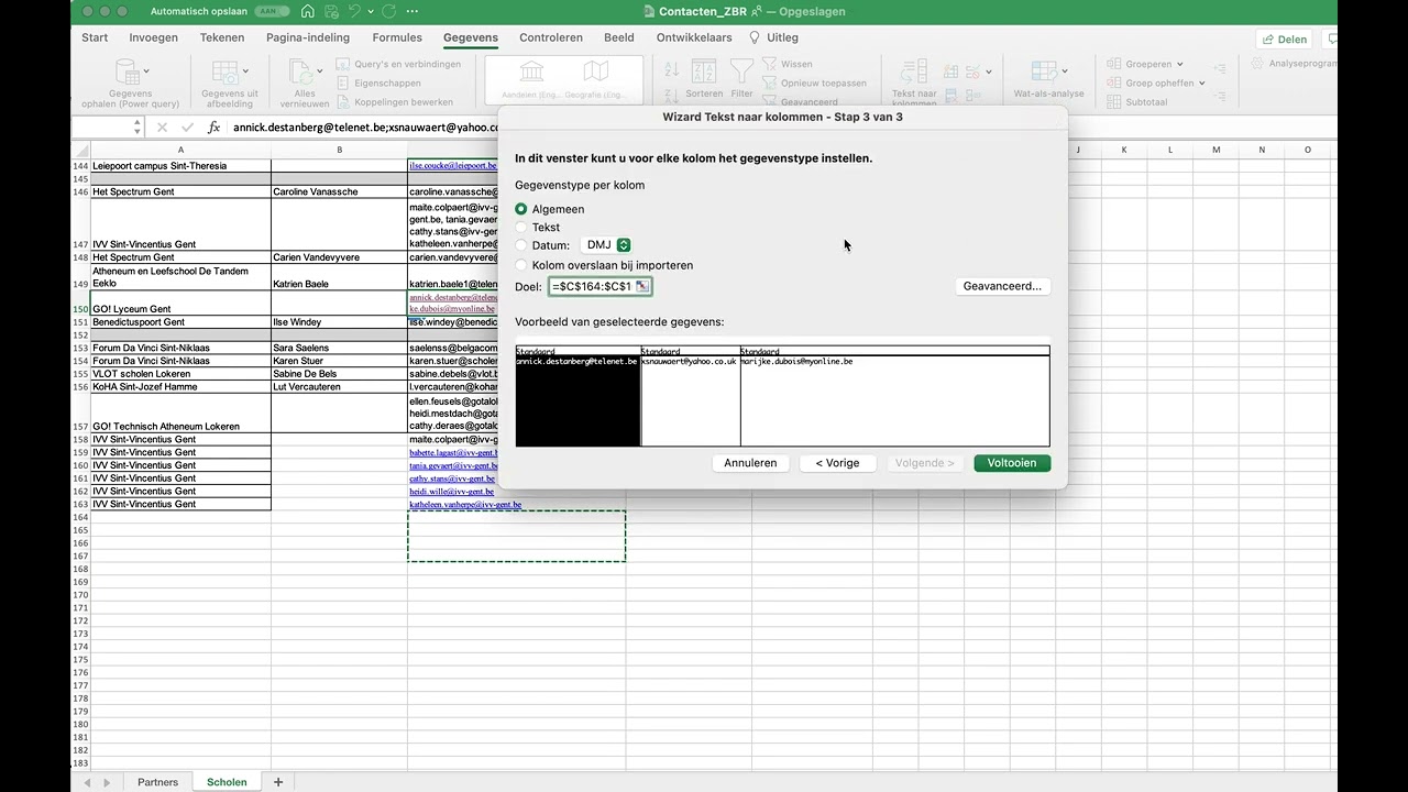 Excel Cel splitsen in Rijen
