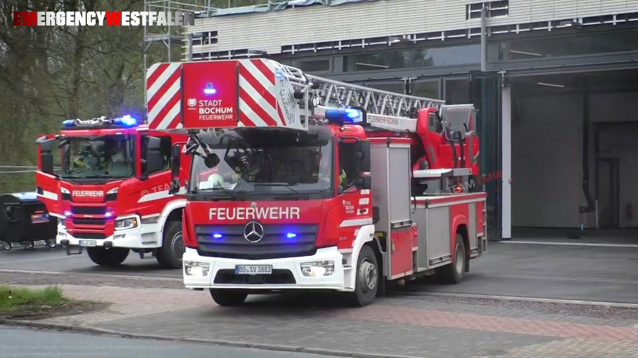 [NEUE WACHE 4! 🚒] - RTW mit Alarm zur Wache - HLF 20 + DLAK 23/12 rücken aus - BF Bochum FW 4