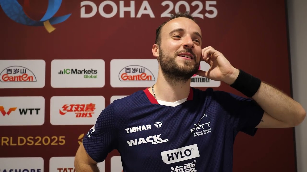 Simon Gauzy, plein d'émotions nous parle de son match exceptionnel face à  LIN Gaoyuan | DOHA 2025