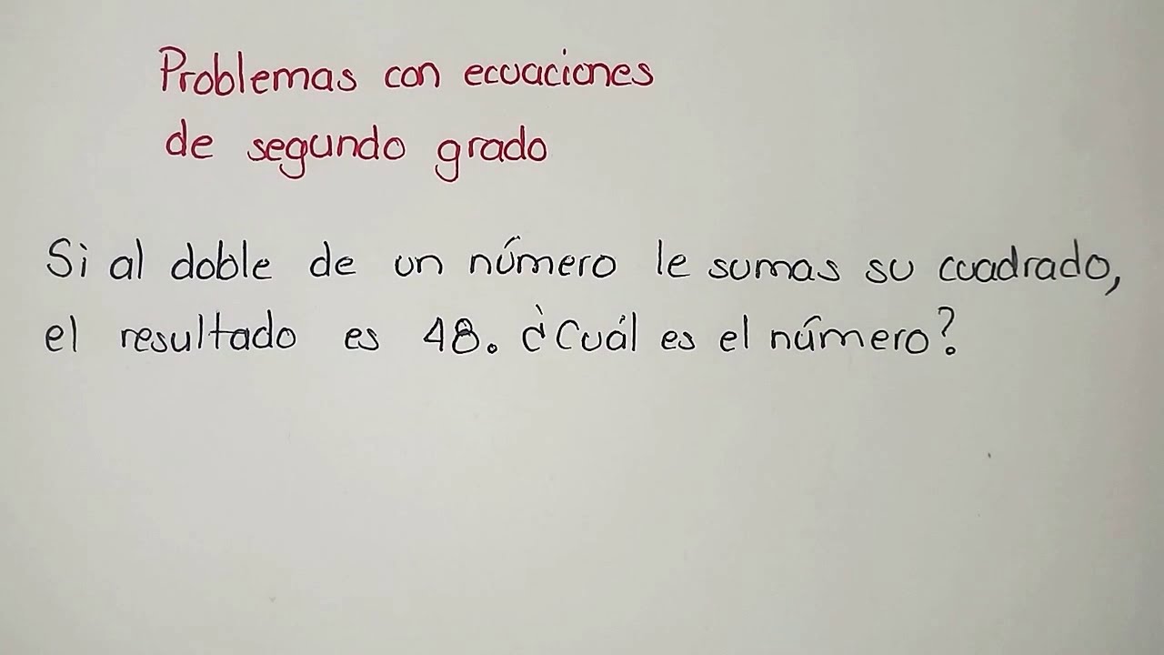Solución de problemas con ecuaciones de segundo grado.