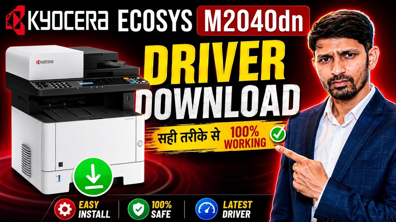 Kyocera ecosys M2040dn Printer and Scanner driver download in hindi