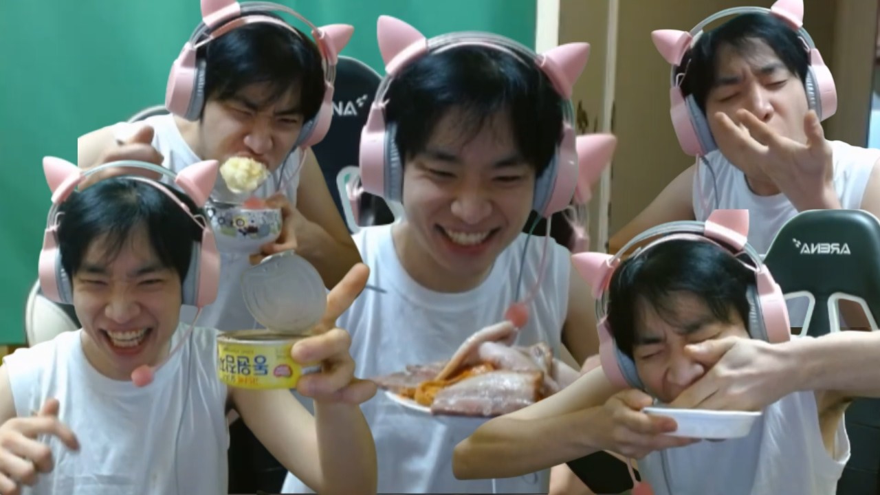 손으로 먹으면 안돼요 여성 시청자가 계시기 때문에