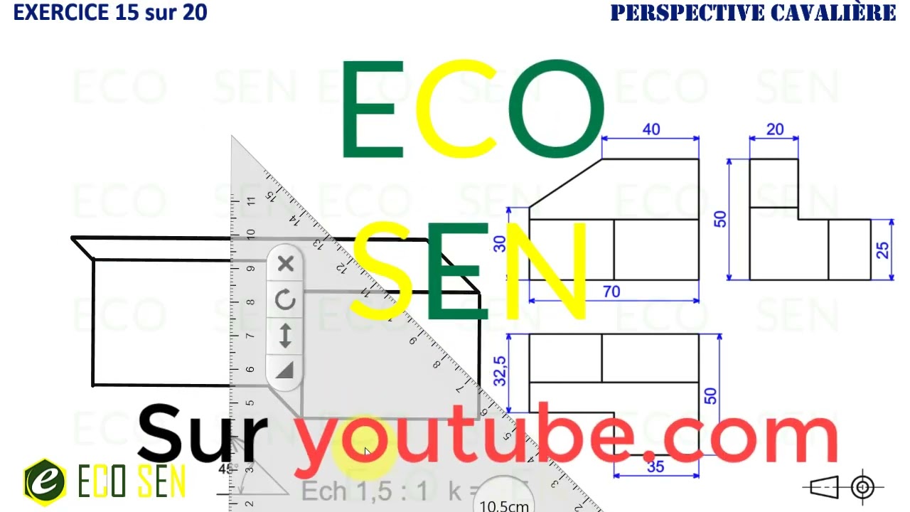 Perspective cavalière : Exercice 15 sur 20