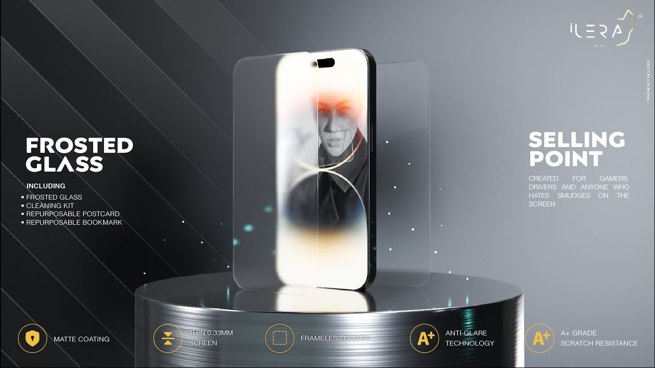 Matt - soft silk coating. iLera Deluxe Frosted glass screen protector 💪