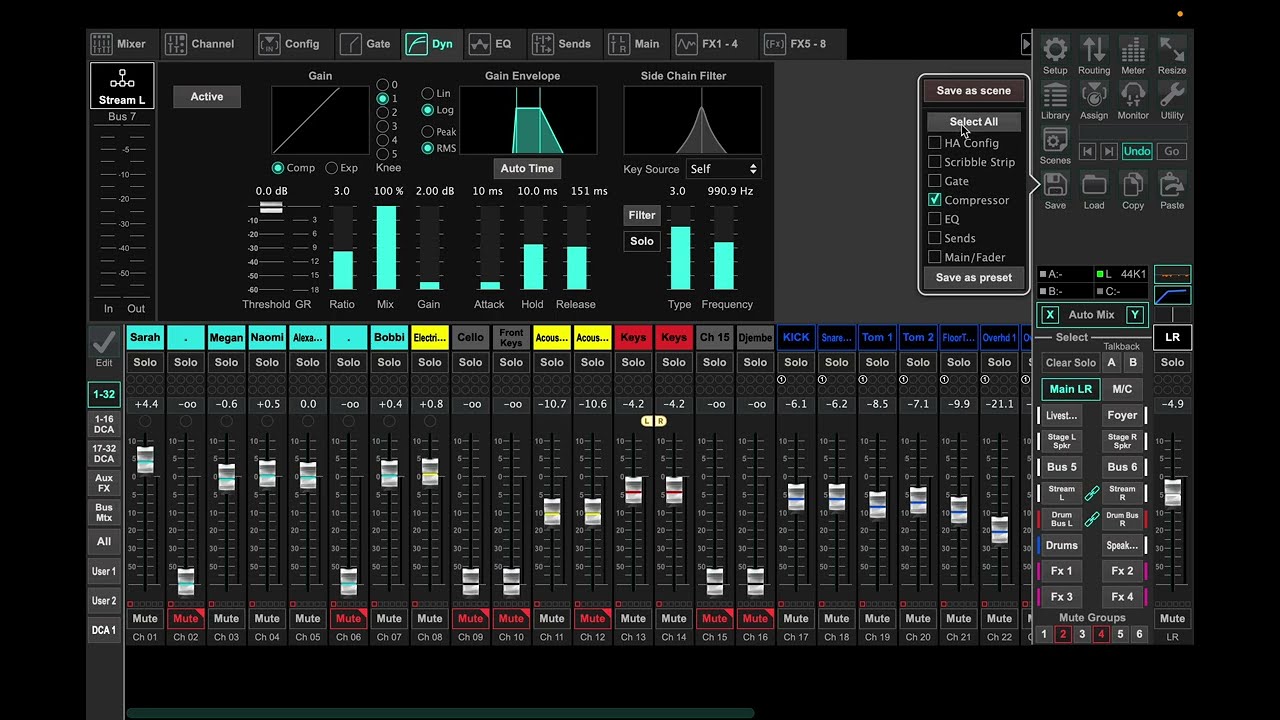 Saving a Scene in X32 Edit