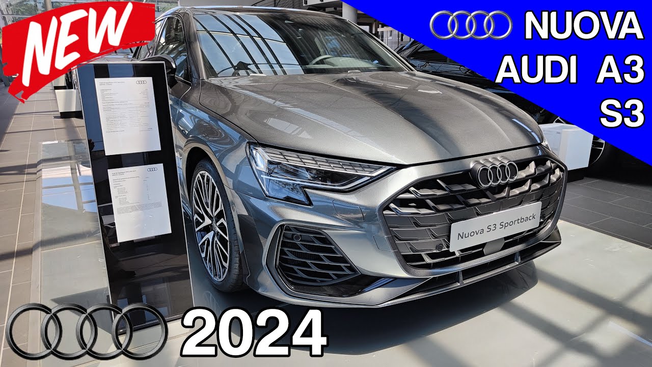2024 Nuova Audi A3 S3 Sportback Facelift quattro (Torque Splitter)Scarico Akrapovic | Dentro e Fuori