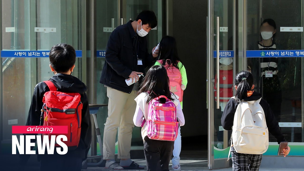 1st grade elementary school students back at school every weekday
