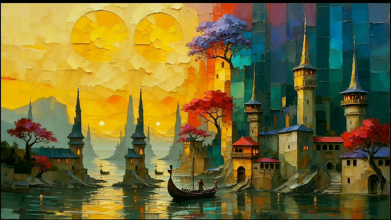 Colorful Abstract Oil Painting Tv Screensaver Home Decor