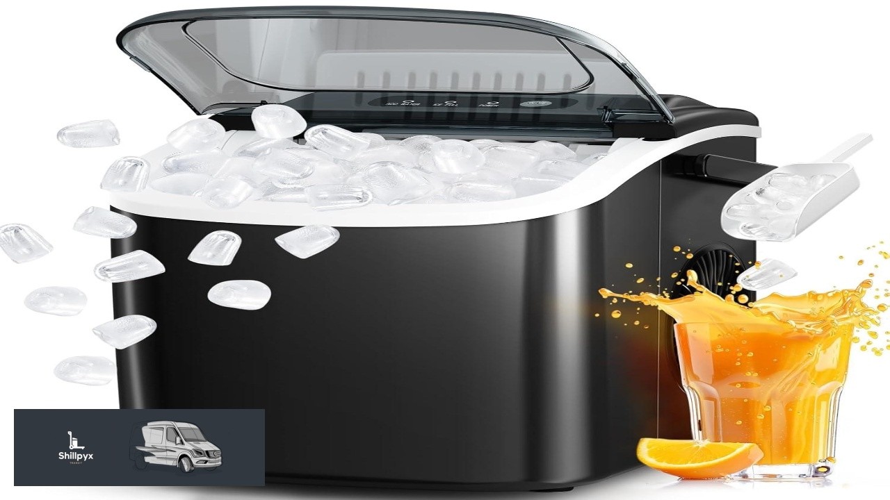 Antarctic Star Ice Maker Countertop Portable Ice Machine with Carry Handle 26Lbs