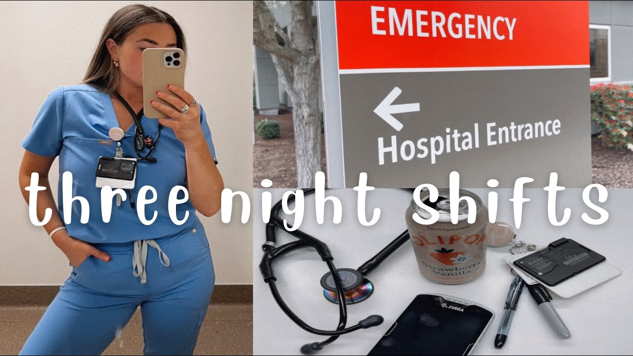 three 12 hour night shifts in a row as a registered nurse, vlog, new grad RN, emergency department