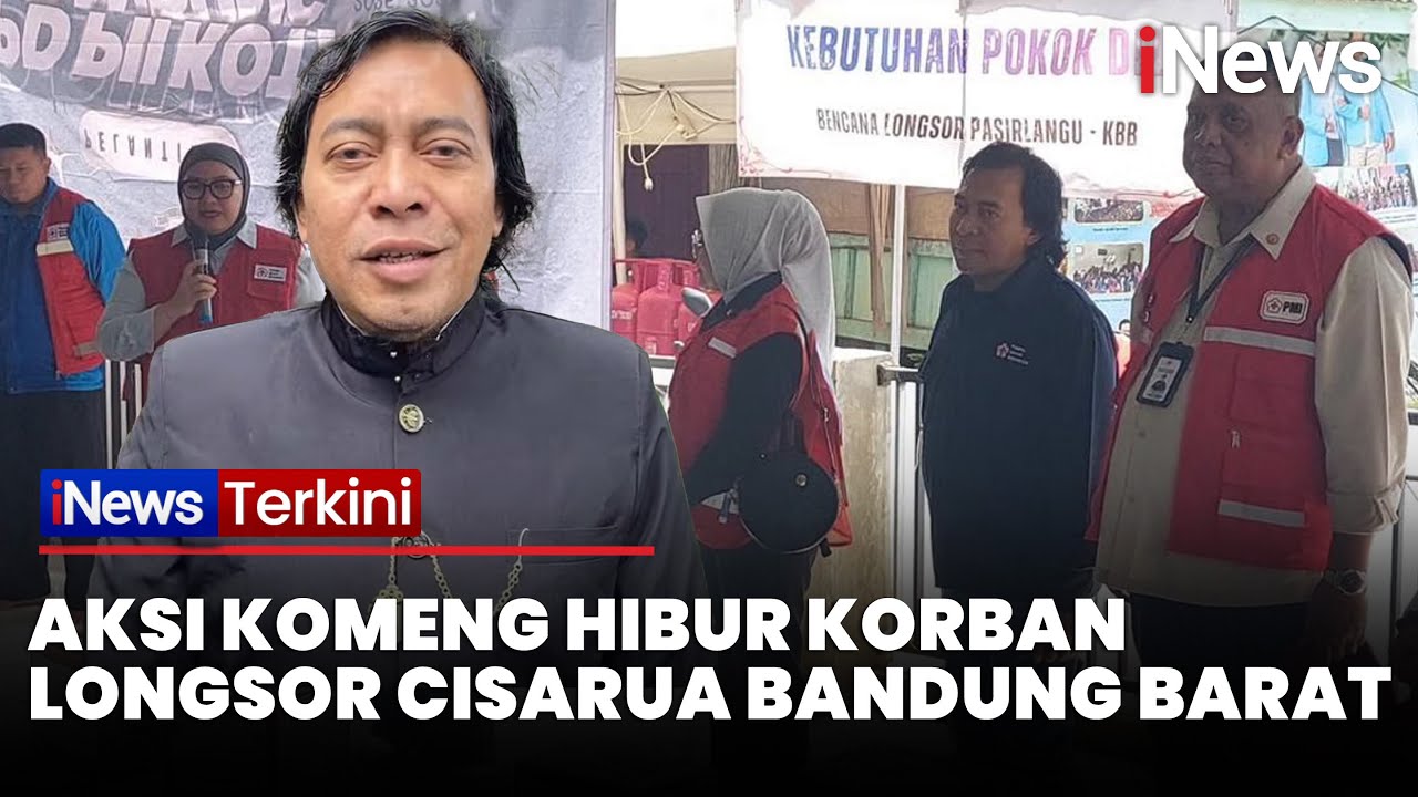 Jadi Relawan, Komeng Hibur Korban Longsor Cisarua Bandung Barat