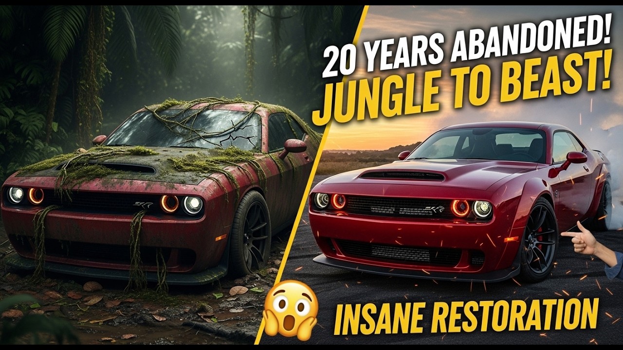 20 Years Abandoned in Jungle – Dodge Challenger SRT Full Restoration | From Rust to Red Beast!