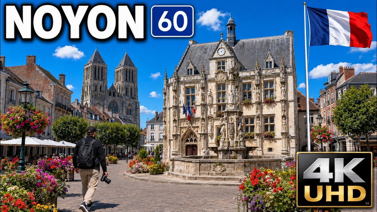 Noyon (60) [4k] 60eme video - L'Oise vue de nuit