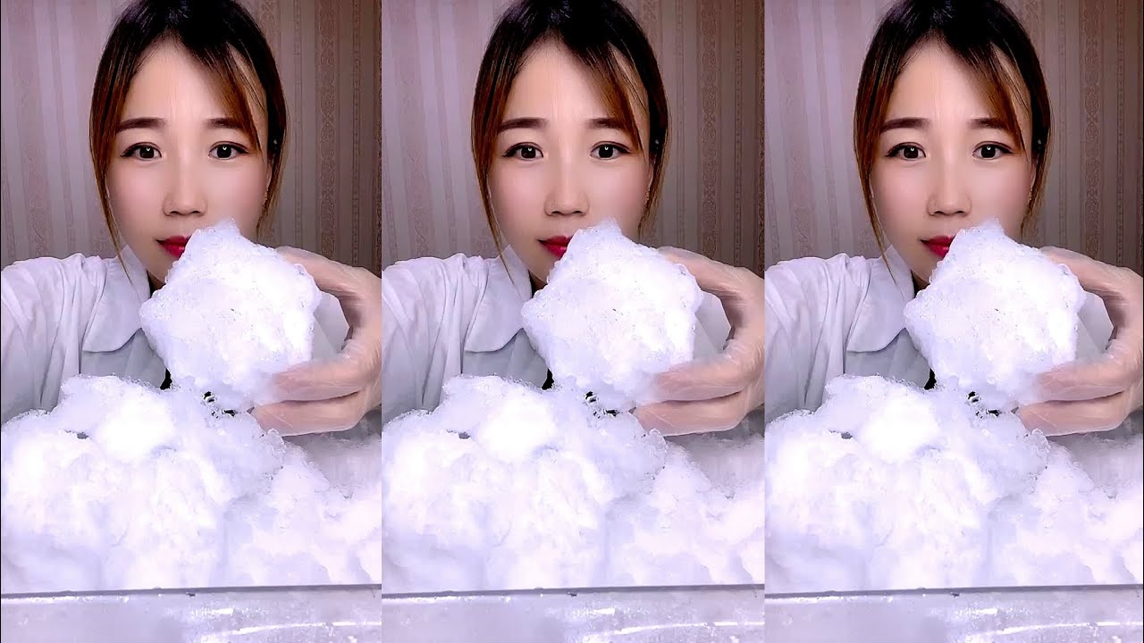 ASMR WHITE ICE EATING QIAN