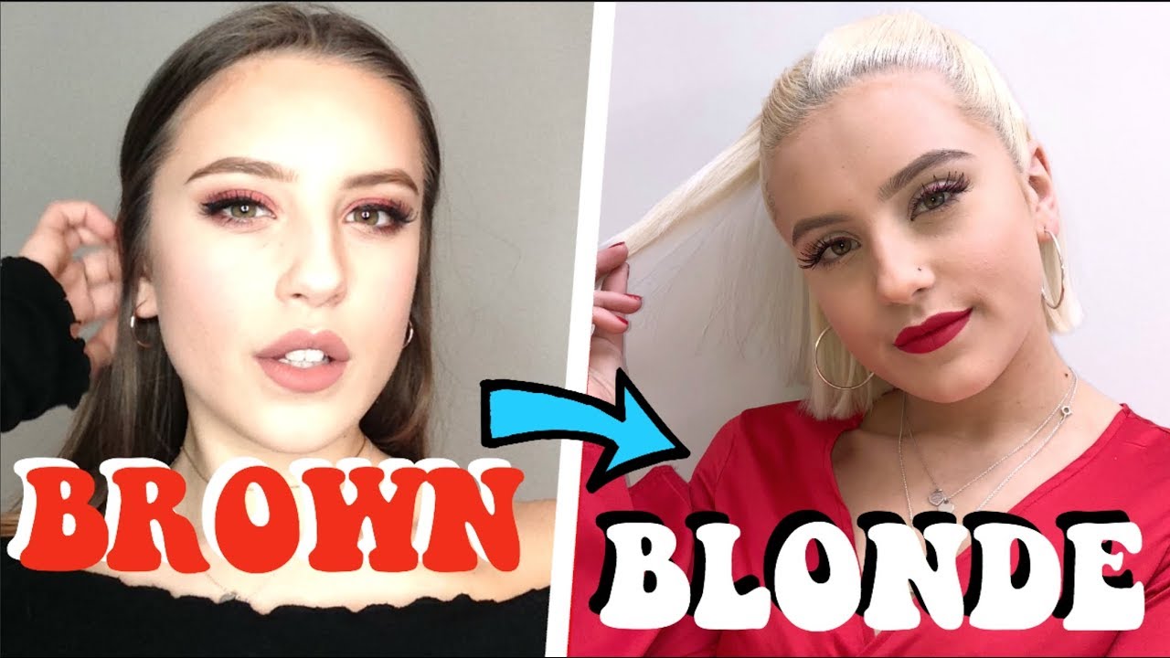 HOW TO DYE YOUR HAIR FROM BROWN TO WHITE BLONDE- HAIR TRANSFORMATION | Oliviagrace