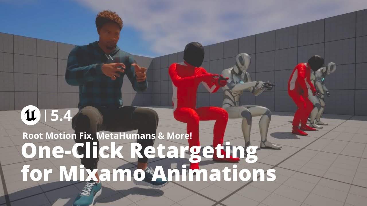 UE5.4: НОВЫЙ ретаргетинг в один клик для Mixamo и Root Motion Fix