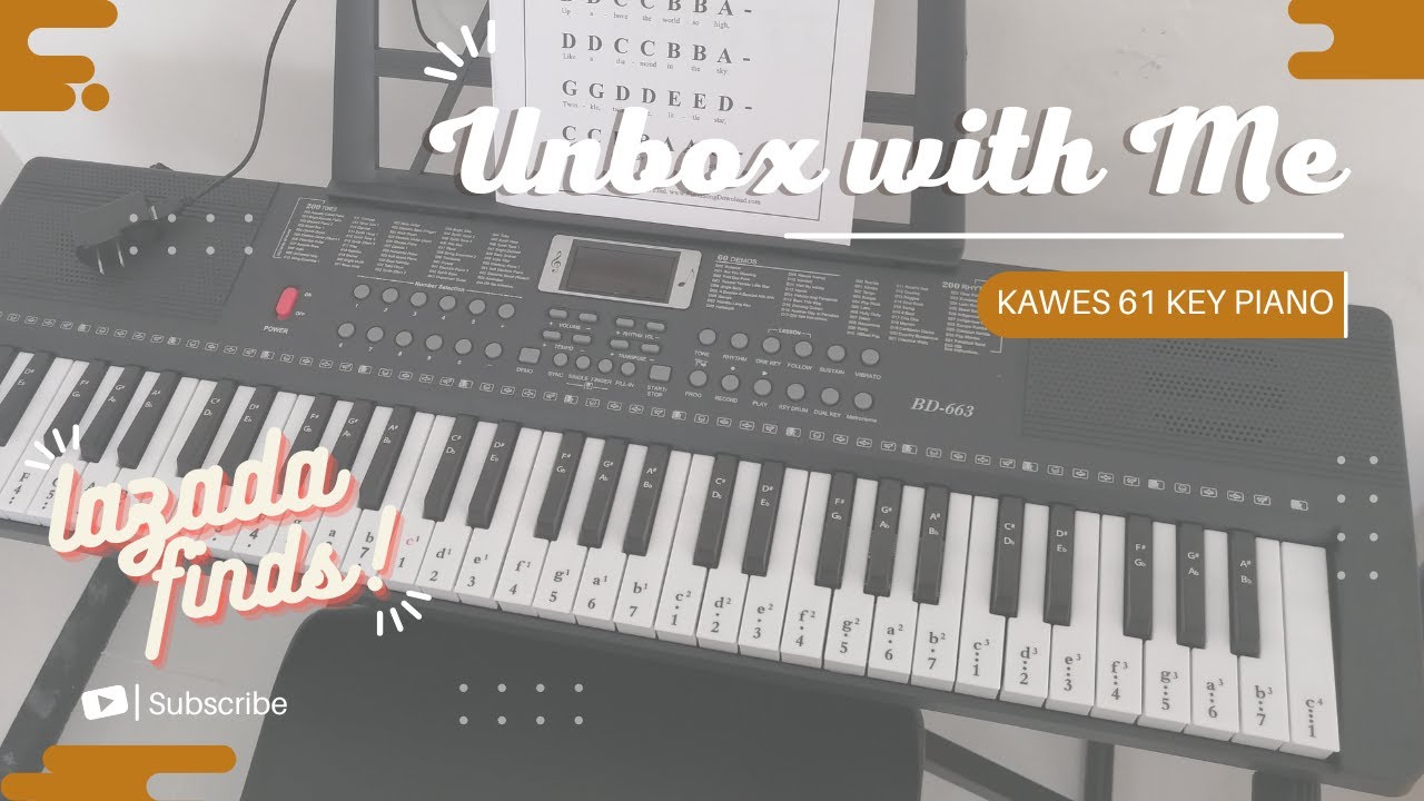 UNBOXING VLOG: KAWES 61 KEY ELECTRONIC PIANO + EASY PIANO CHORDS