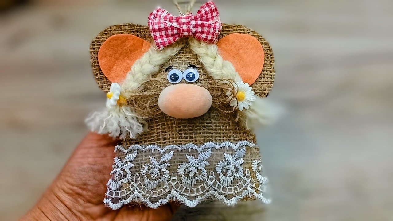 #How to make a mouse out of jute#diycrafts #
