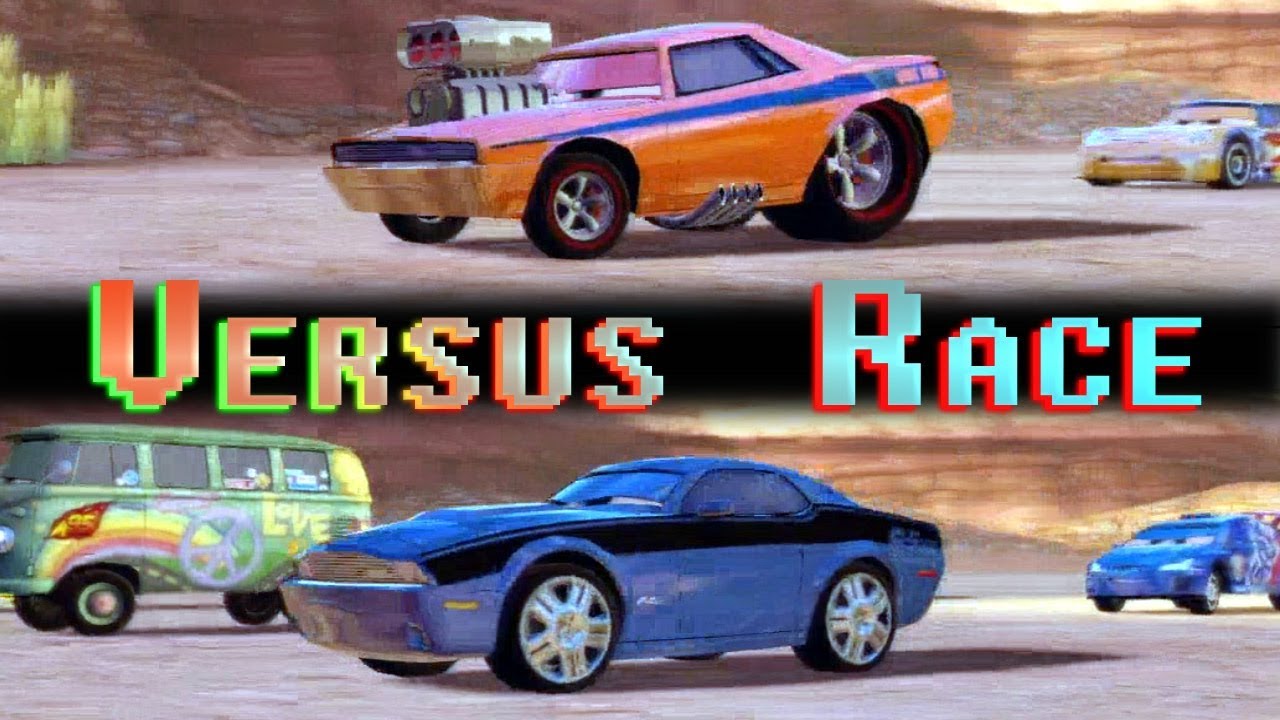 Cars 2 Multiplayer Split Screen Race Snot Rod Vs Rod Torque Redline on Canyon