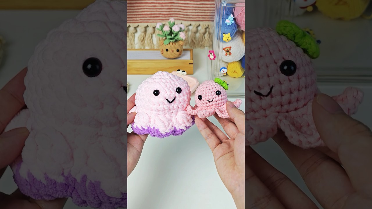 Crochet Reversible Octopus with Me🐙💕| Funny Double Face Octopus Crochet Plush Toy| Easy to Crochet