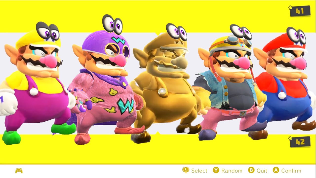 Super Wario Odyssey DLC - All Wario Outfits Showcase [2023]