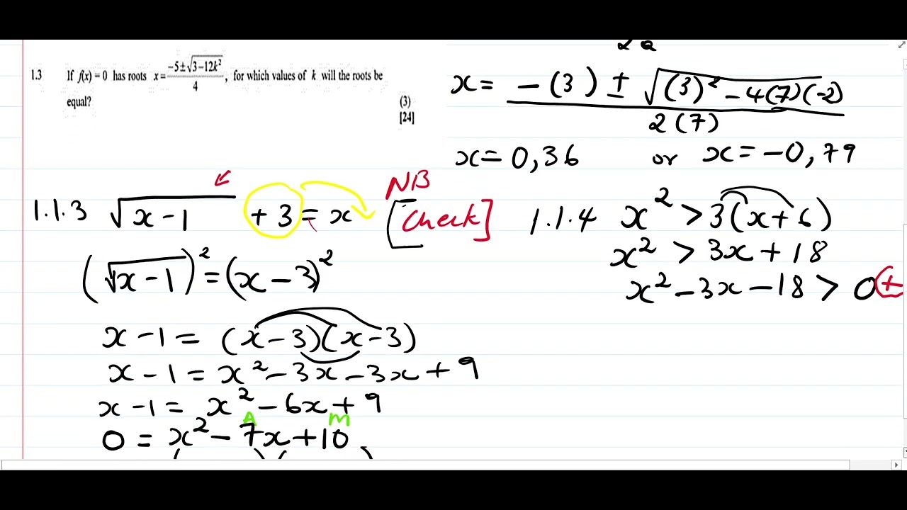 grade 11 and 12 mathematics algebra