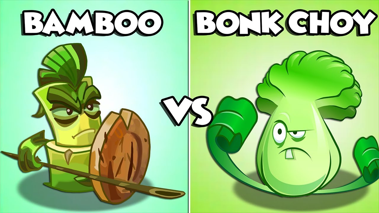 Pvz2 Bamboo Spartan vs Bonk Choy vs Gargantuar Zombie in Plants vs Zombies 2